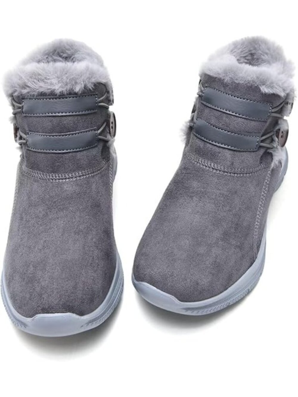 TIOSEBON Women's Winter Ankle Fur Lined Boots Anti-Slip On Resistant Booties Sho - Picture 2 of 14